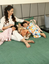 Green Imported Velvet Bedcover Quited With 2 pillow Cover Material Velvet