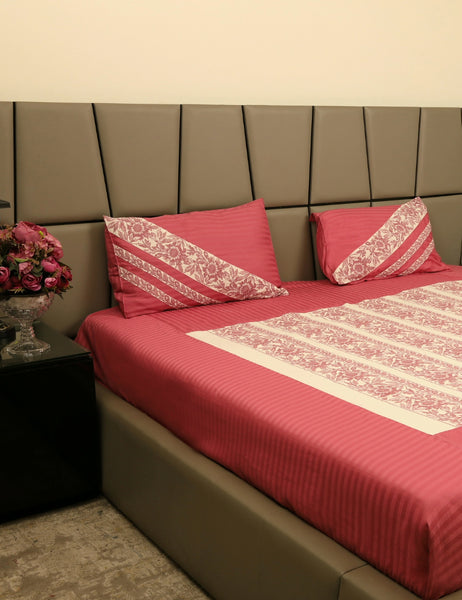 Pink with Center Floral Border