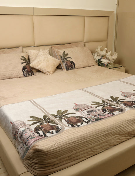 Cream With Elephant Fabric - Velvet